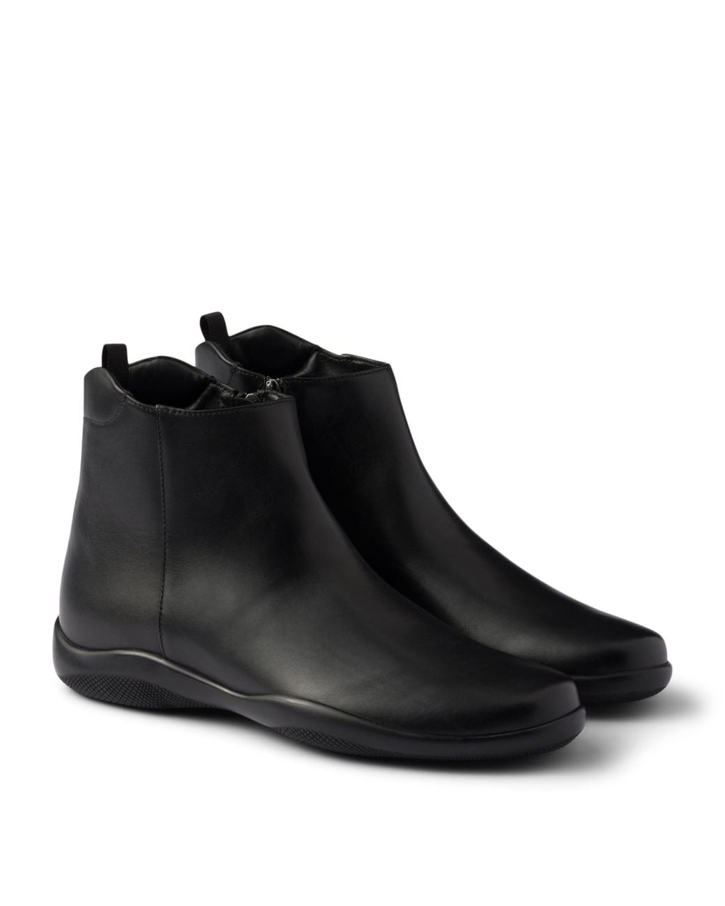 Prada Black Calfskin Toblach Ankle Boots for men