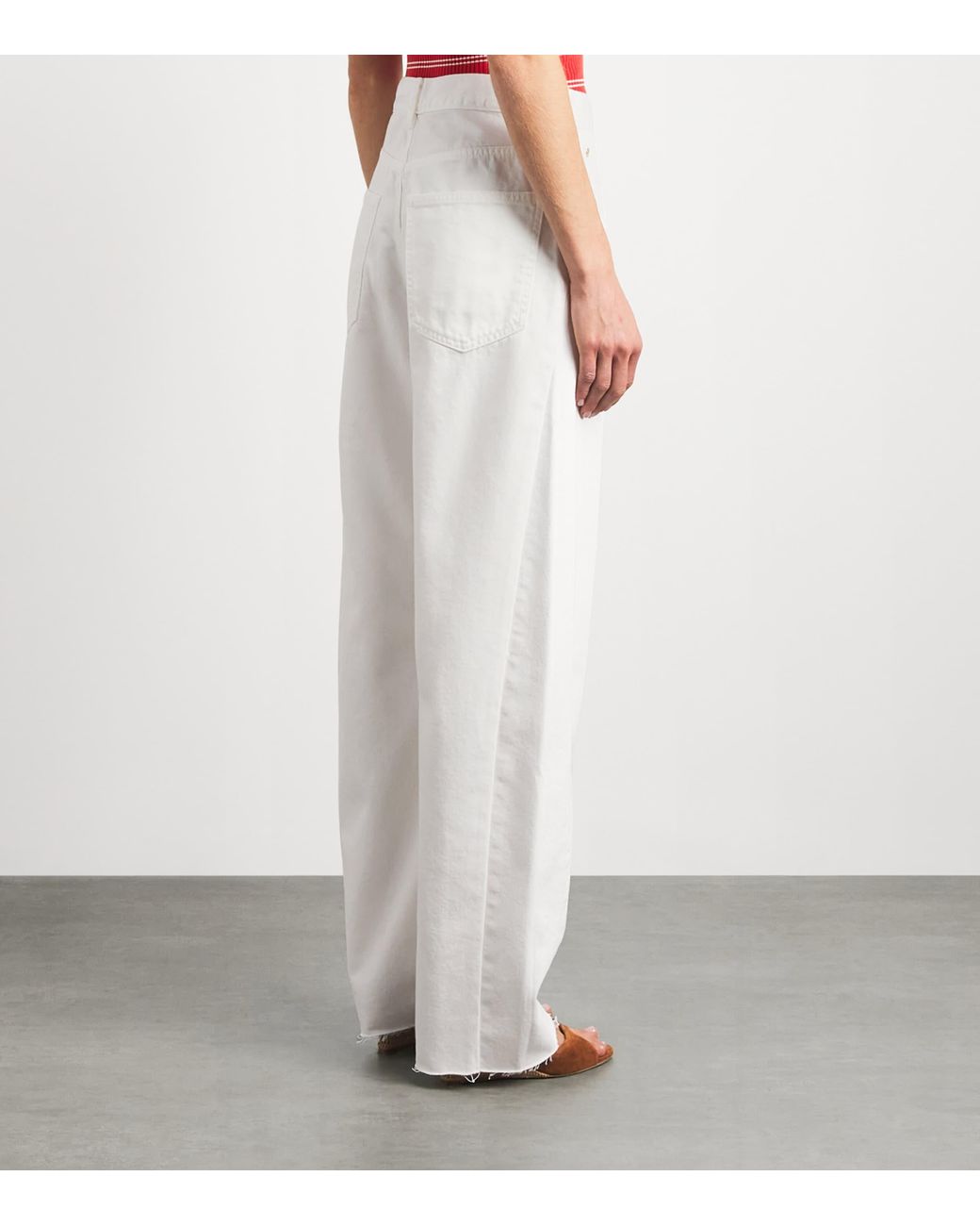 Sandro White Barrel Jeans
