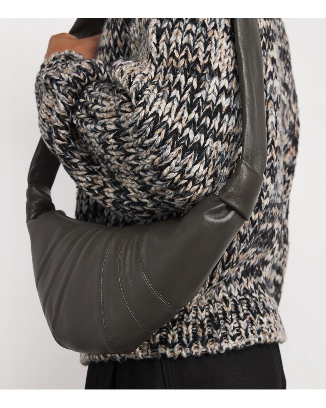 Lemaire Metallic Small Nappa Leather Croissant Bag