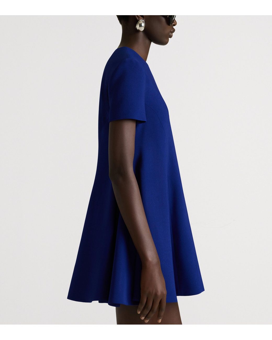Givenchy Blue Round-Neck Flared Mini Dress