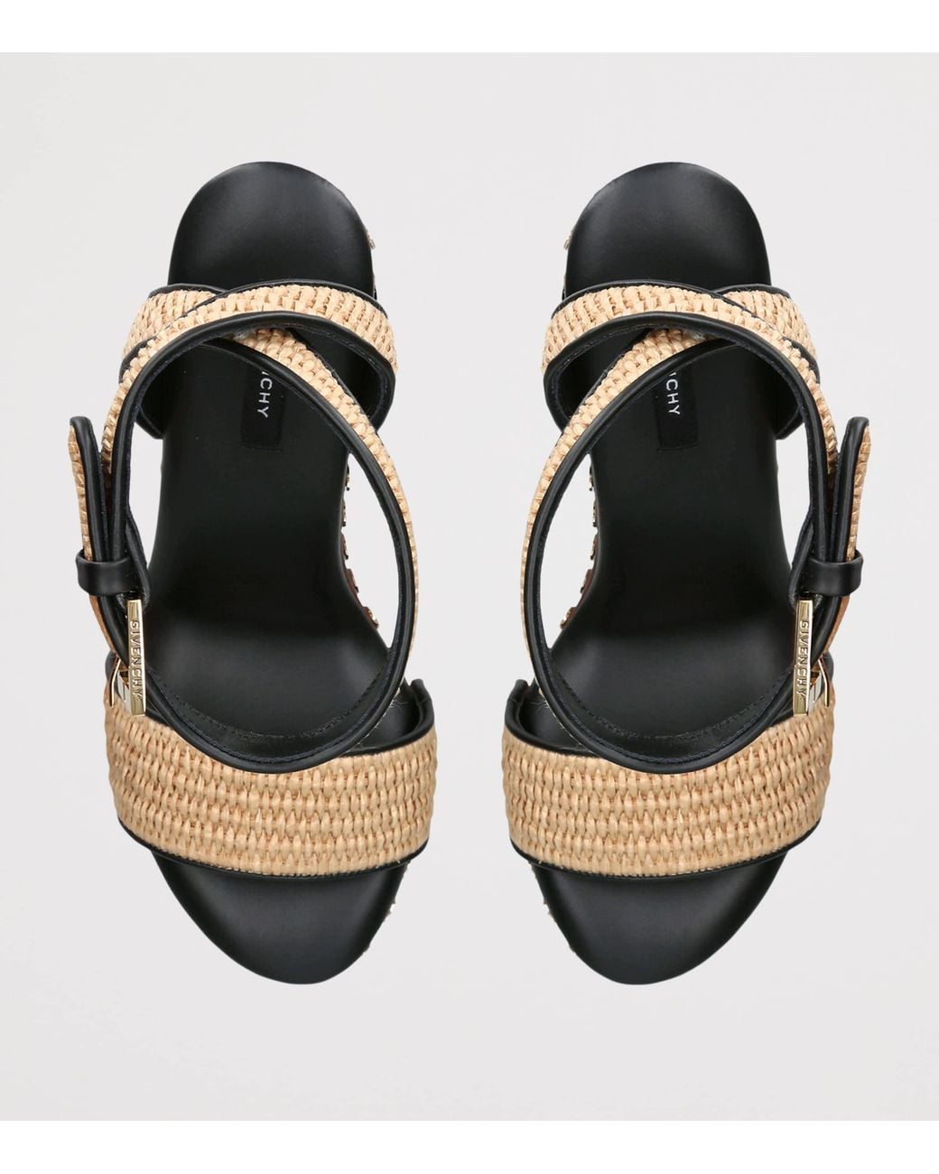 Givenchy Brown Raffia Platform Clog Sandals 95