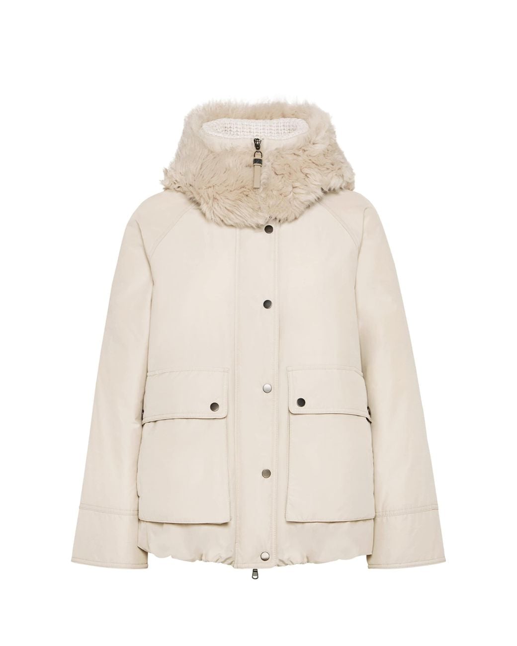 Brunello Cucinelli Natural Down Shearling-Trim Parka