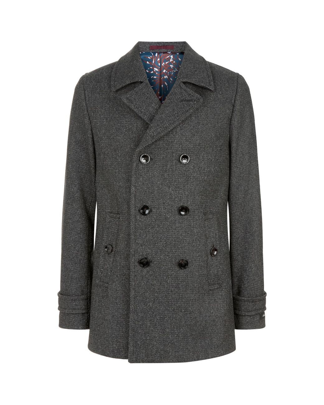Ted Baker Grilld Wool Peacoat in Gray for Men | Lyst