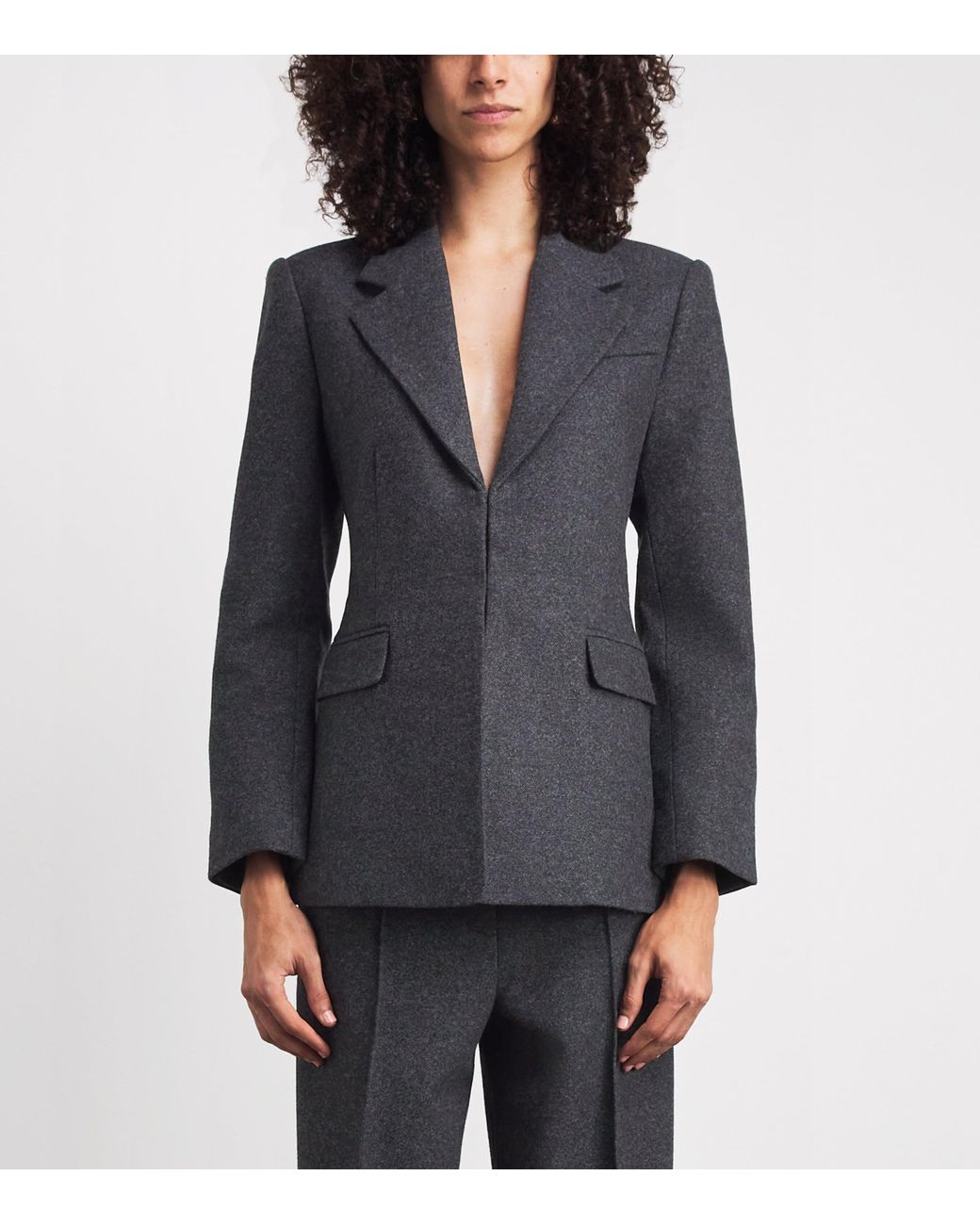 PAIGE Blue Wool-Blend Capelli Blazer