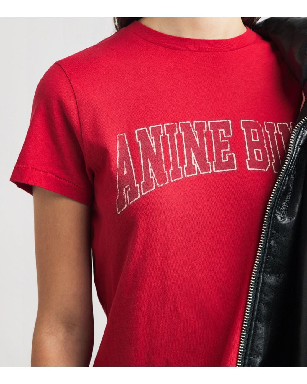 Anine Bing Red Cotton Shelley T-Shirt
