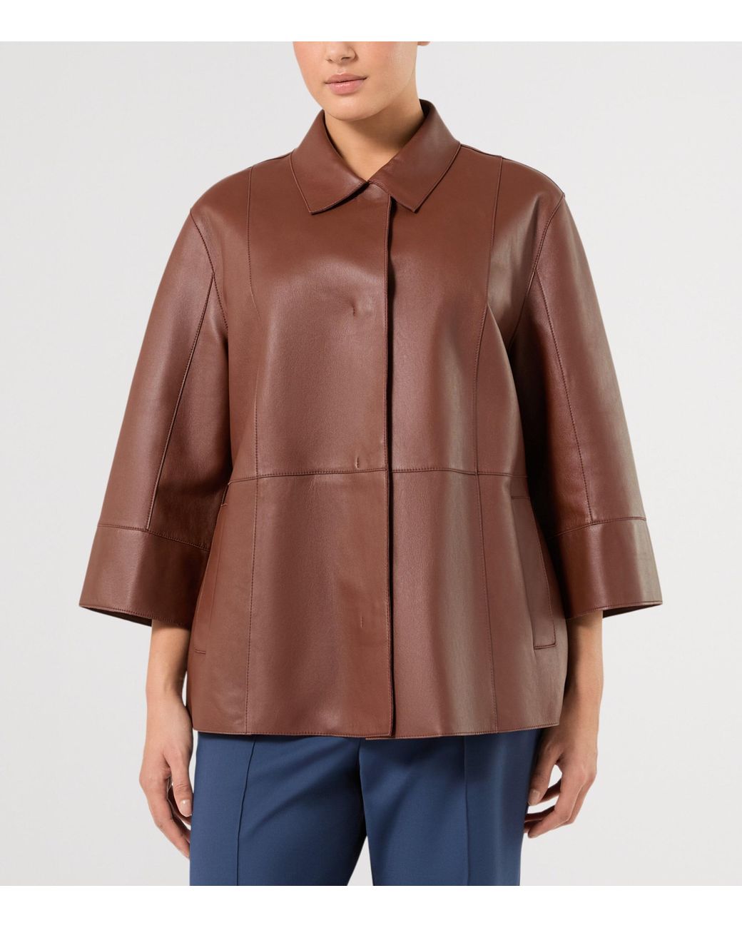 Marina Rinaldi Brown Leather Jacket