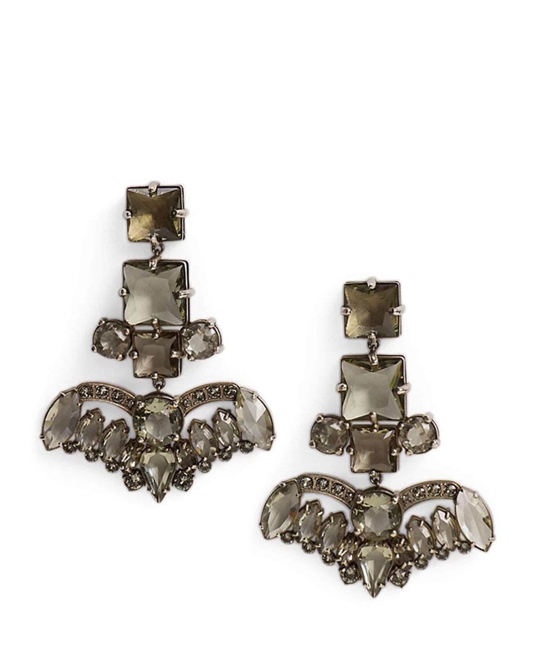 Ralph Lauren Metallic Crystal Hanging Earrings