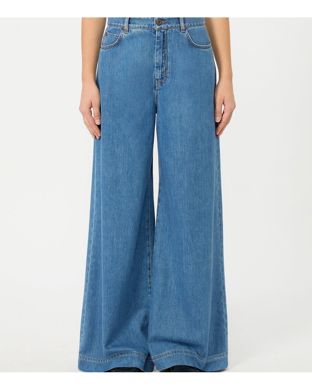 Weekend by Maxmara Blue High-Rise Wide-Leg Jeans
