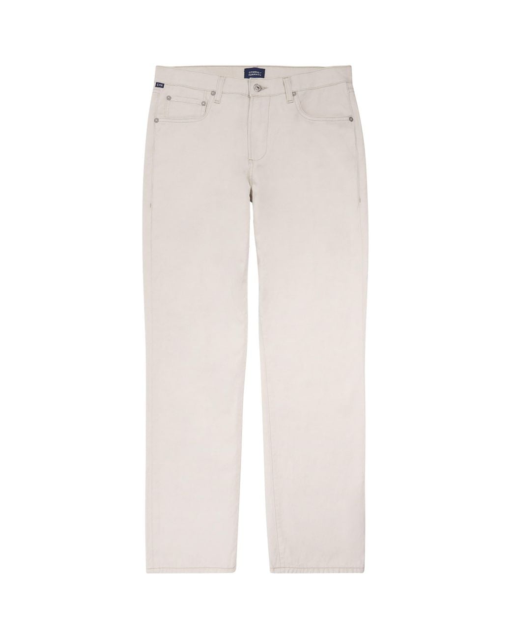Citizens of Humanity White Cotton-Linen Elijah Straight Jeans for men