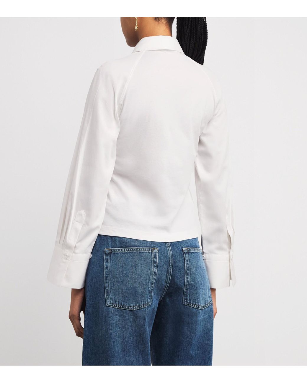 ME+EM White Cotton Half-Placket Layering Top