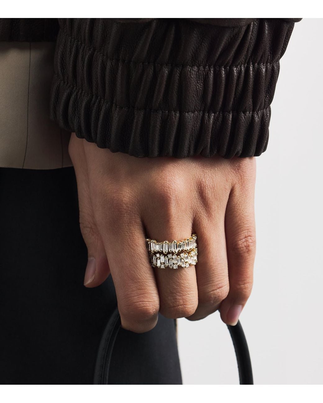 Suzanne Kalan Metallic And Diamond Shimmer Audrey Ring