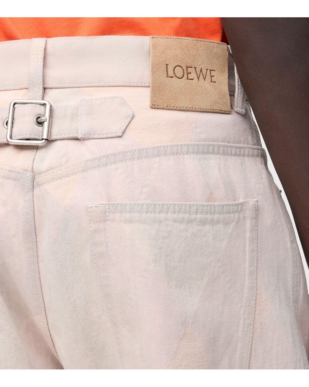 Loewe Natural Argyle-Print Jeans for men