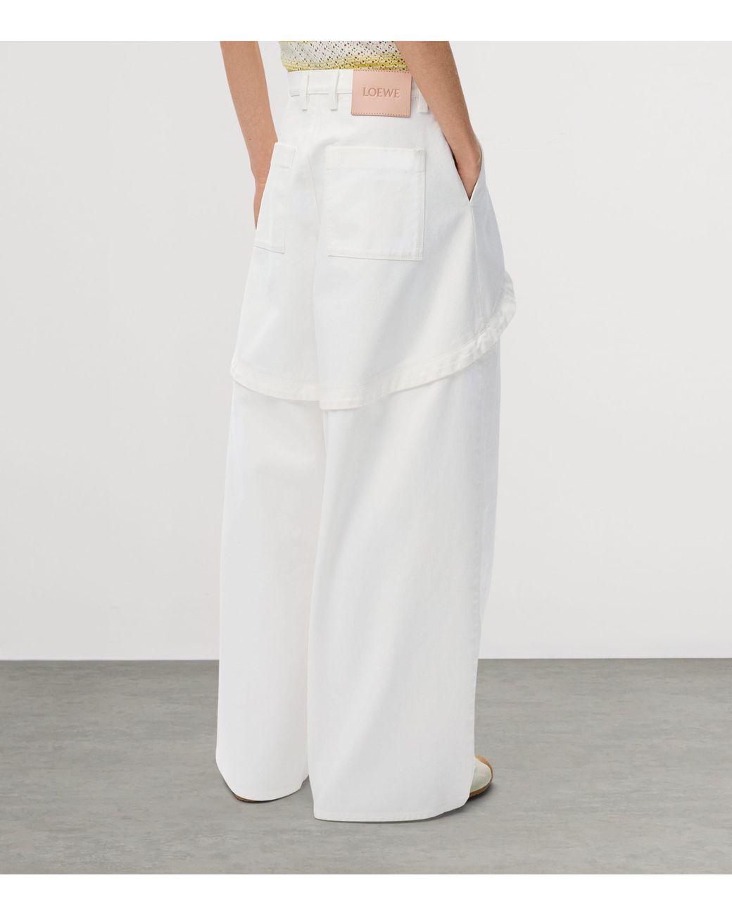 Loewe White X Paula's Ibiza Cotton Panelled Trousers