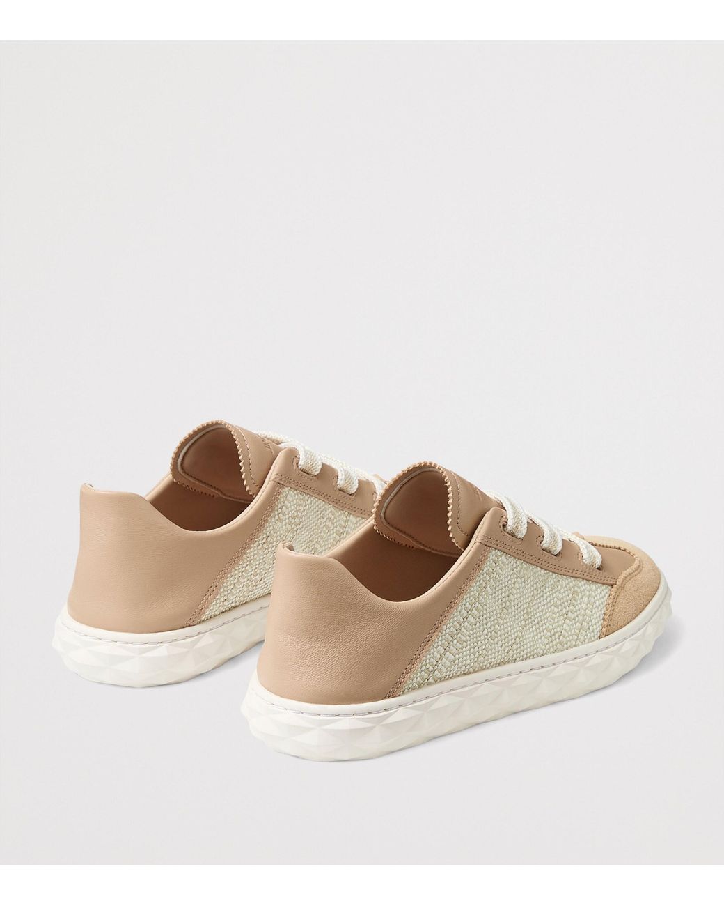 Jimmy Choo Natural Diamond Light Flex Leather Woven Sneakers
