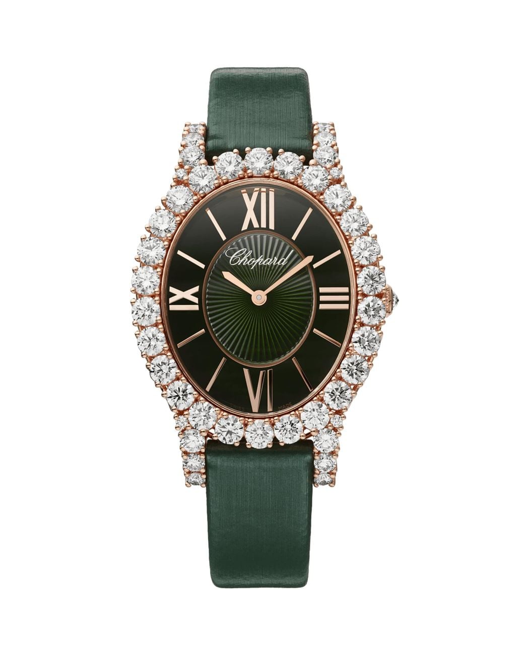 Chopard Metallic Medium And Diamond Heure Du Diamant Oval Watch