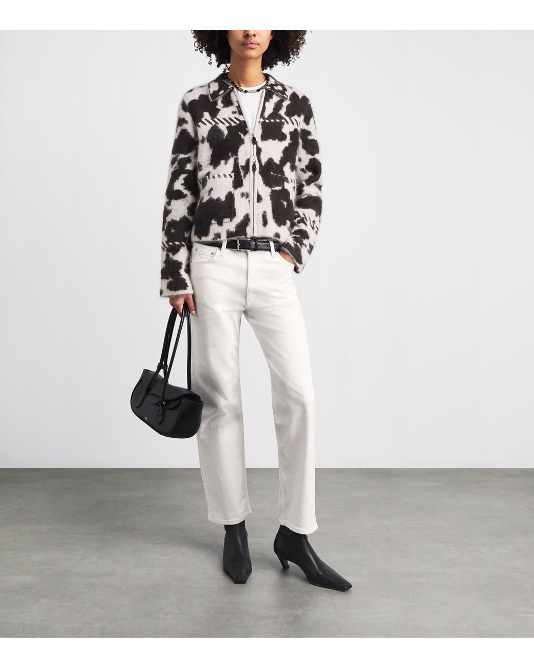 Rag & Bone White Harlow Mid-Rise Straight Jeans