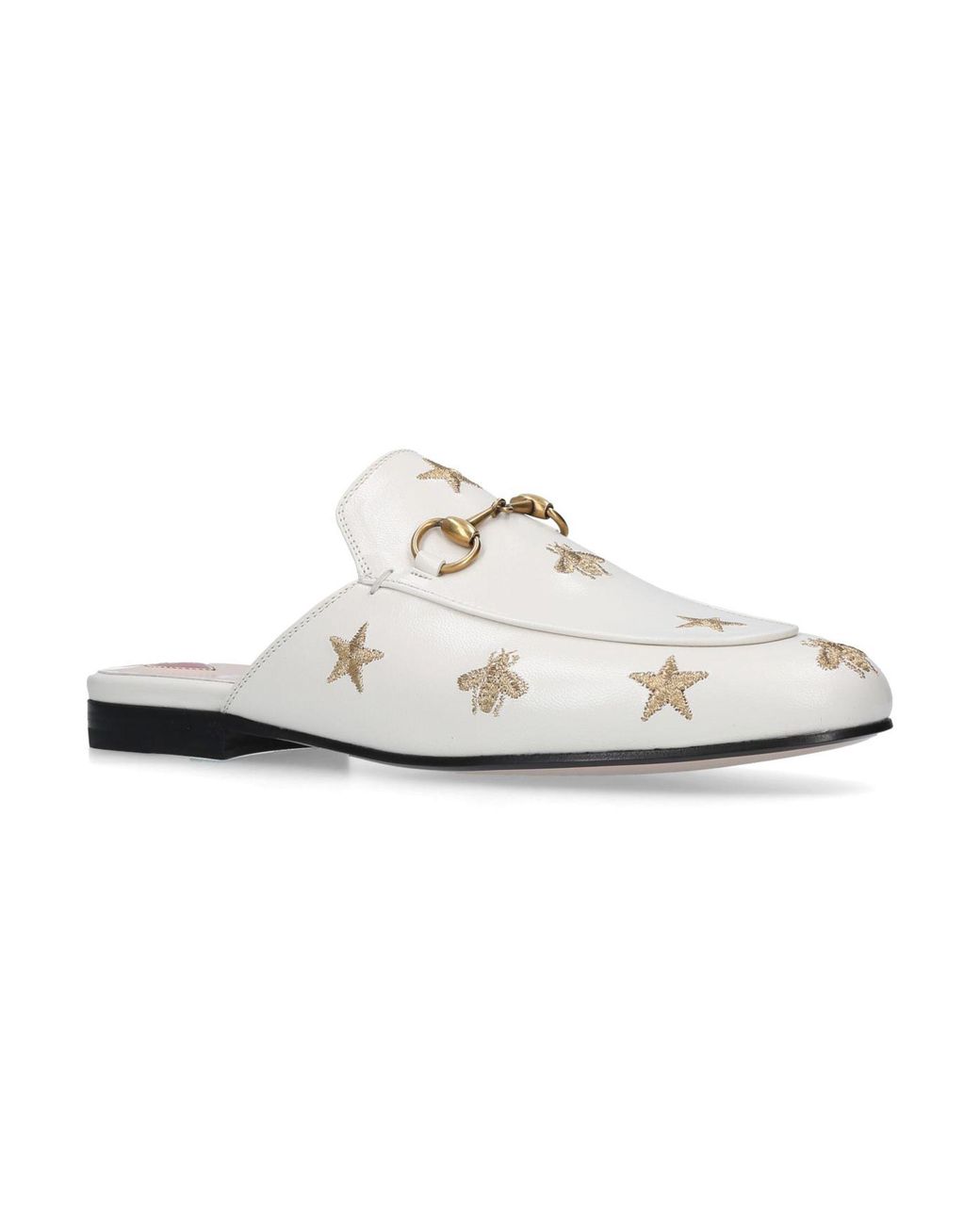 gucci leather slipper white