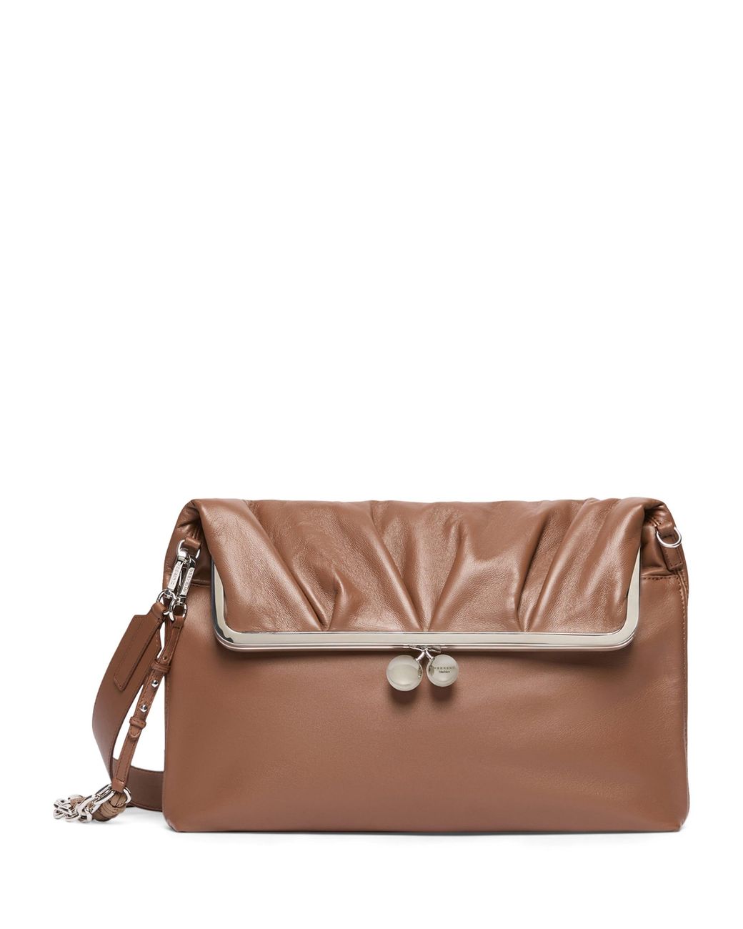 Weekend by Maxmara Brown Ram Leather Pasticcino Clutch Bag