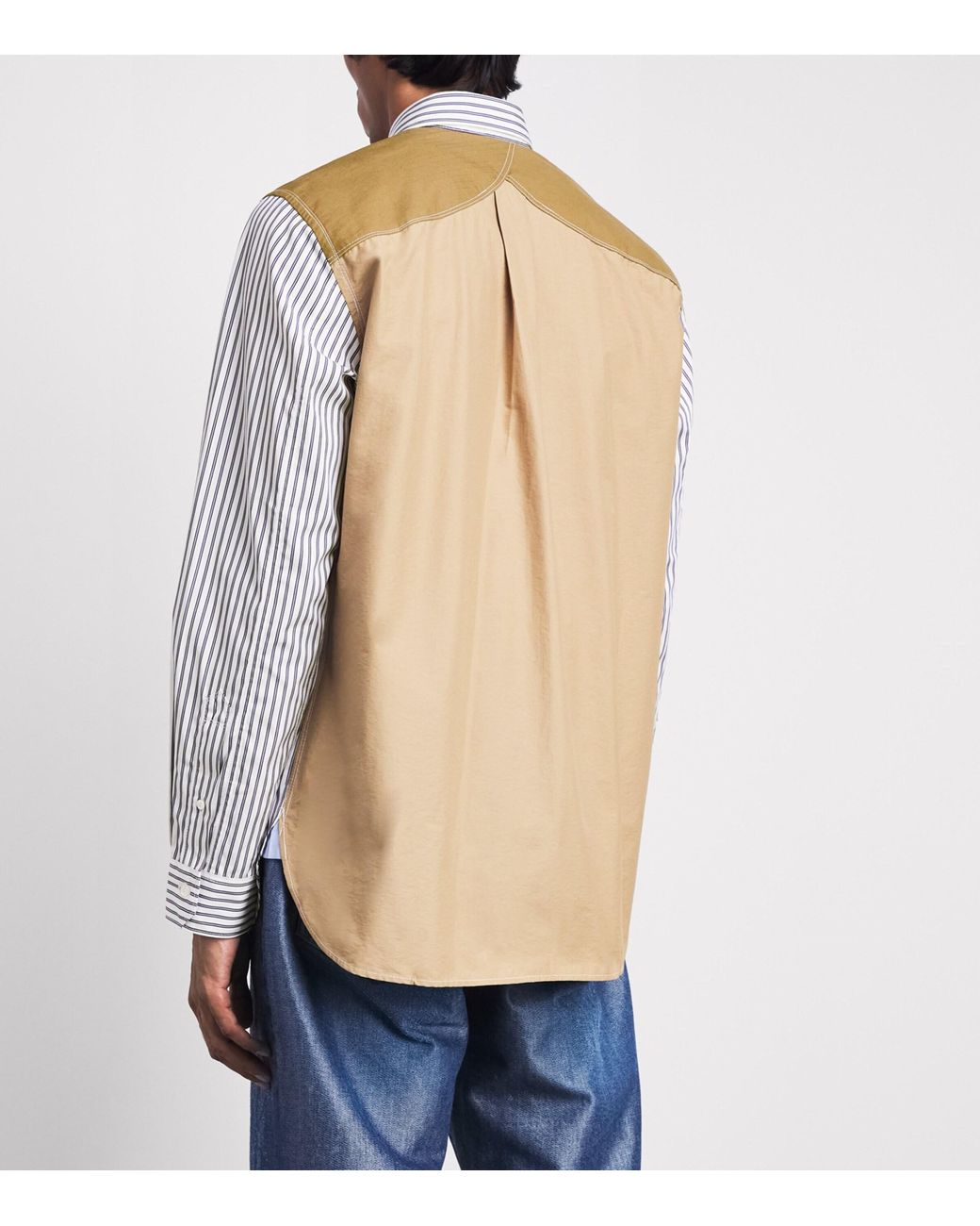Junya Watanabe White Cotton Stripe Shirt for men