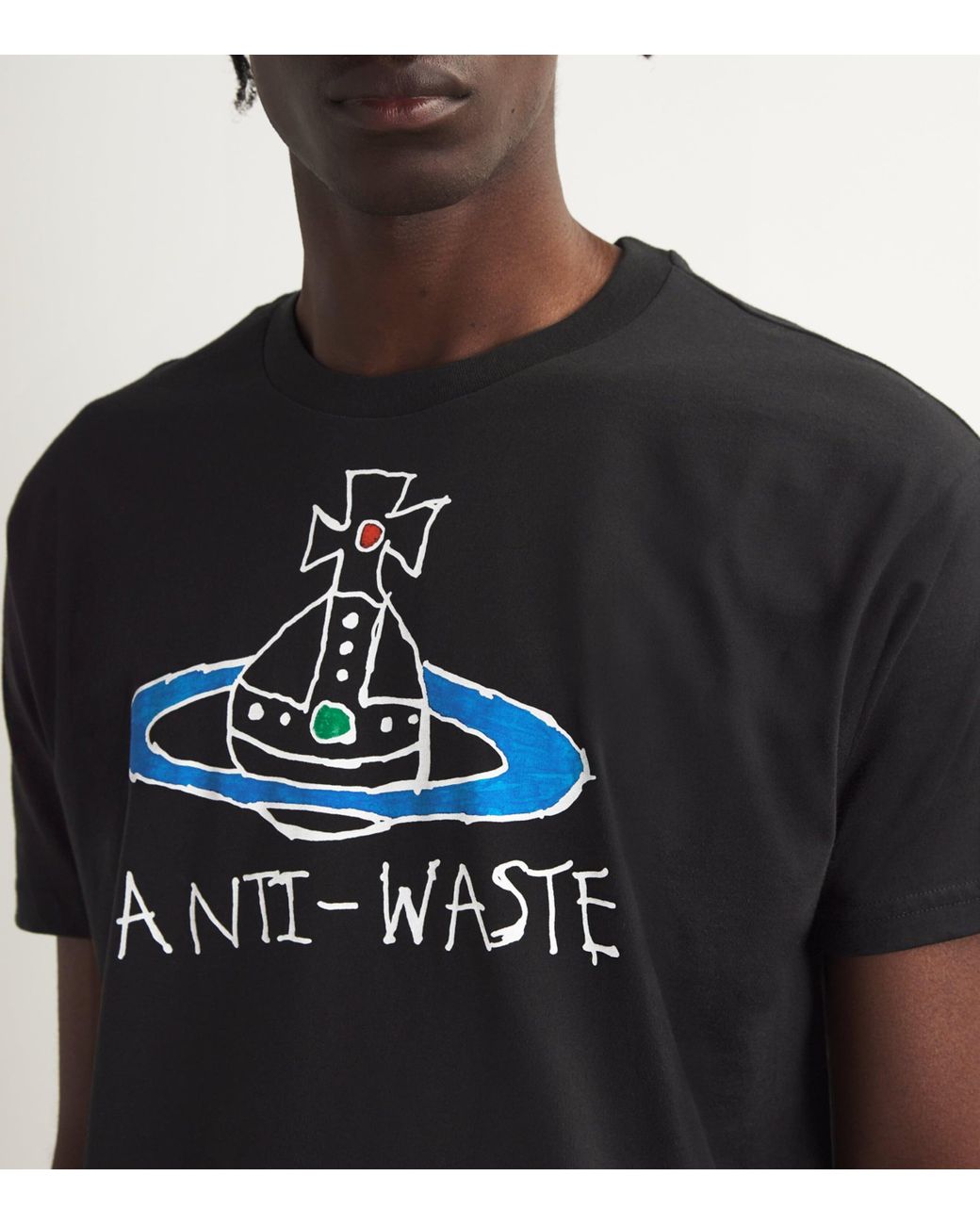 【VIVIENNE WESTWOOD】Antiwaste T-Shirt Black Vivienne Westwood Cotton Anti-Waste T-Shirt in Black for Men
