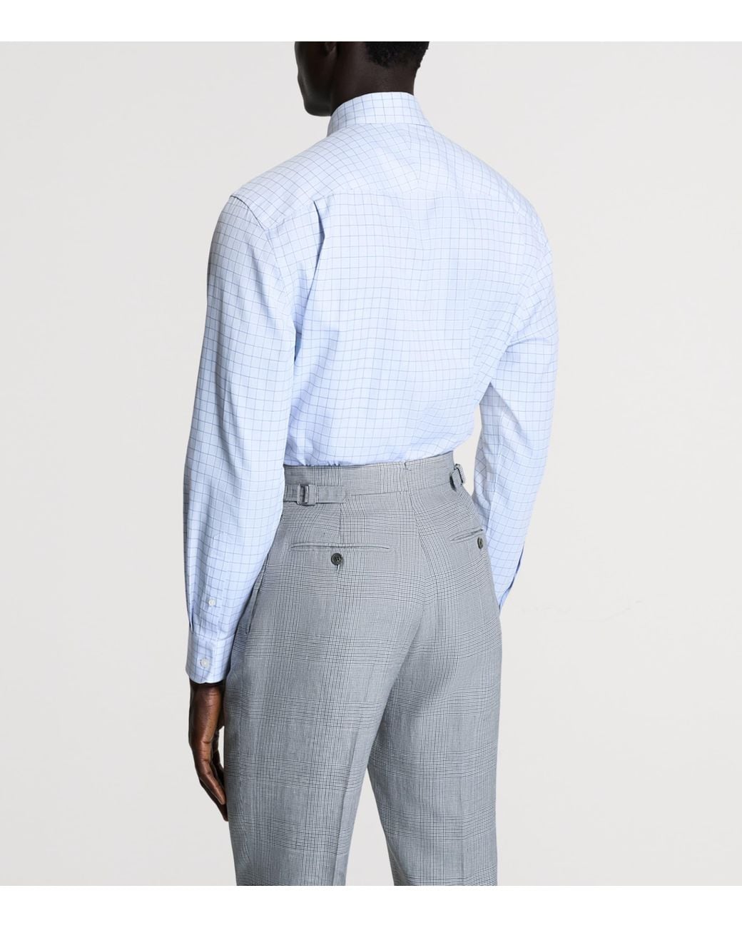 Dunhill Blue Cotton Check Shirt for men