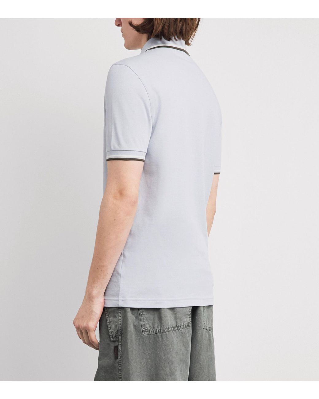Fred Perry White Cotton Twin Tipped Polo Shirt for men