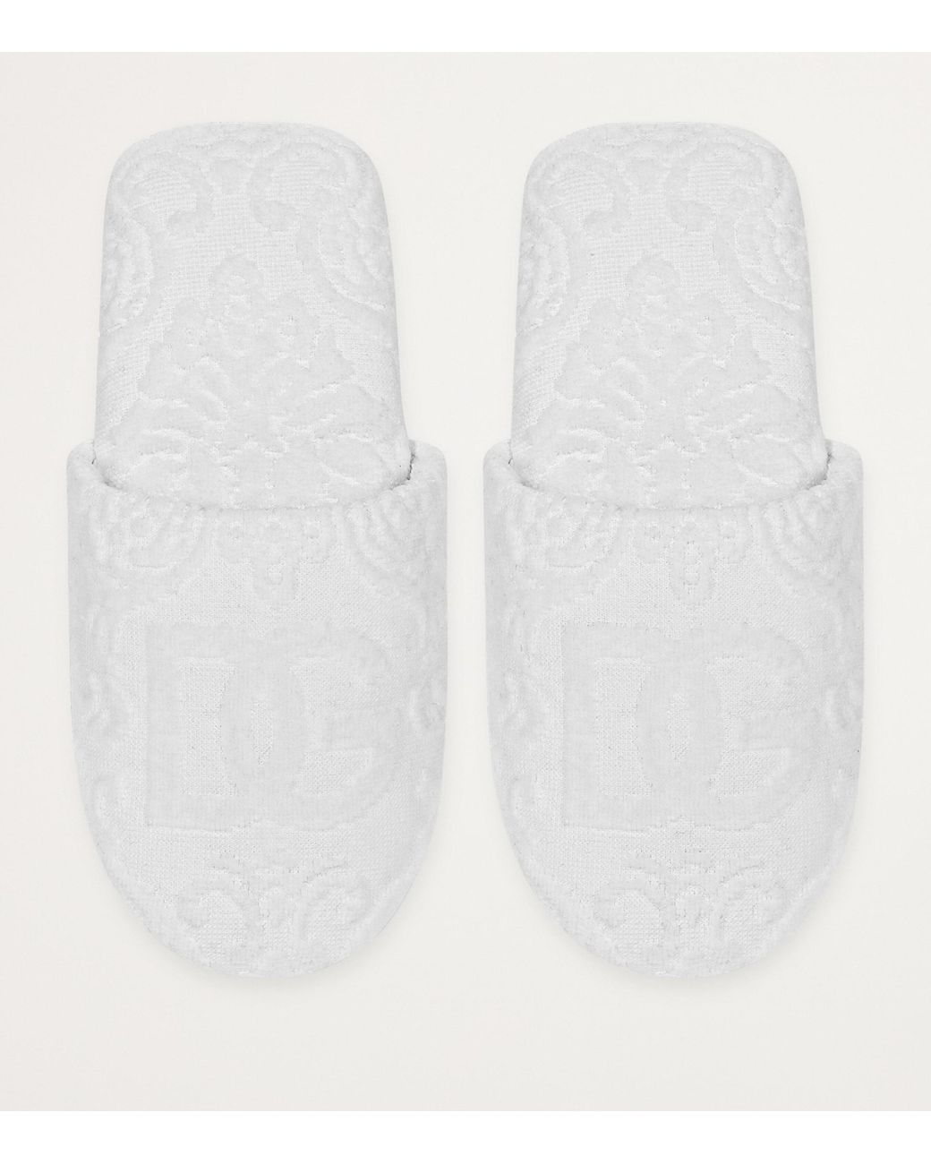 Dolce & Gabbana White Terry Cotton Dg Slippers for men