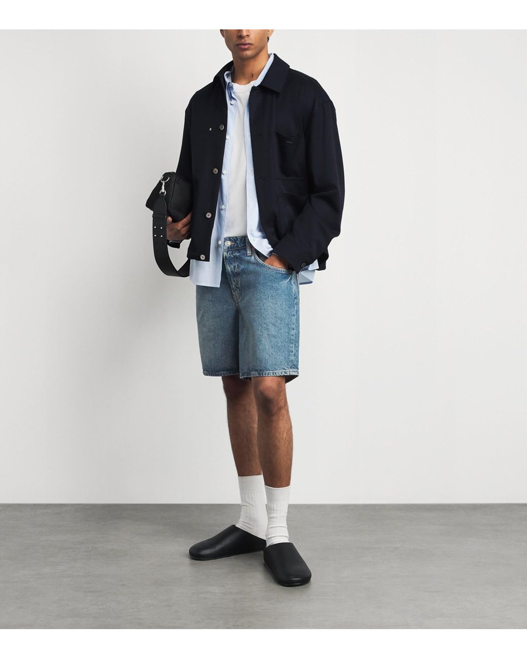 PAIGE Blue Darnell Denim Shorts for men