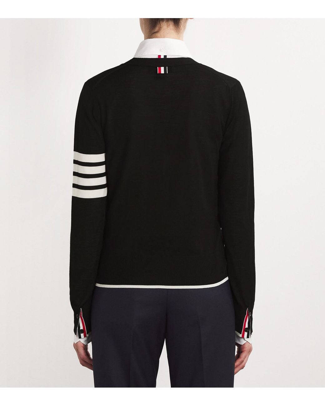 Thom Browne Black Virgin Wool Cardigan