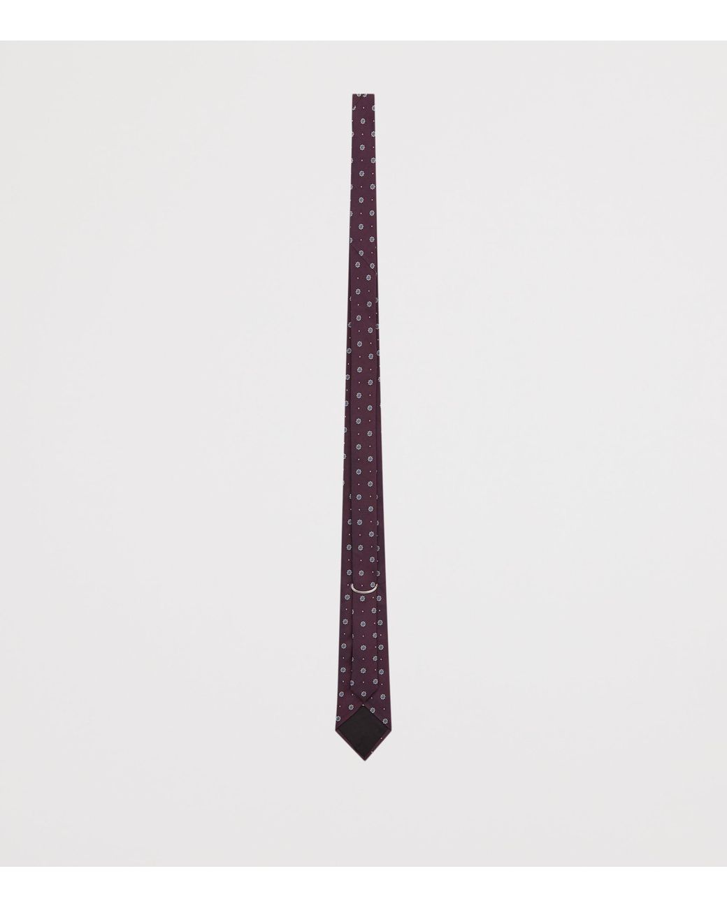 Saint Laurent White Silk Jacquard Medallion Tie for men