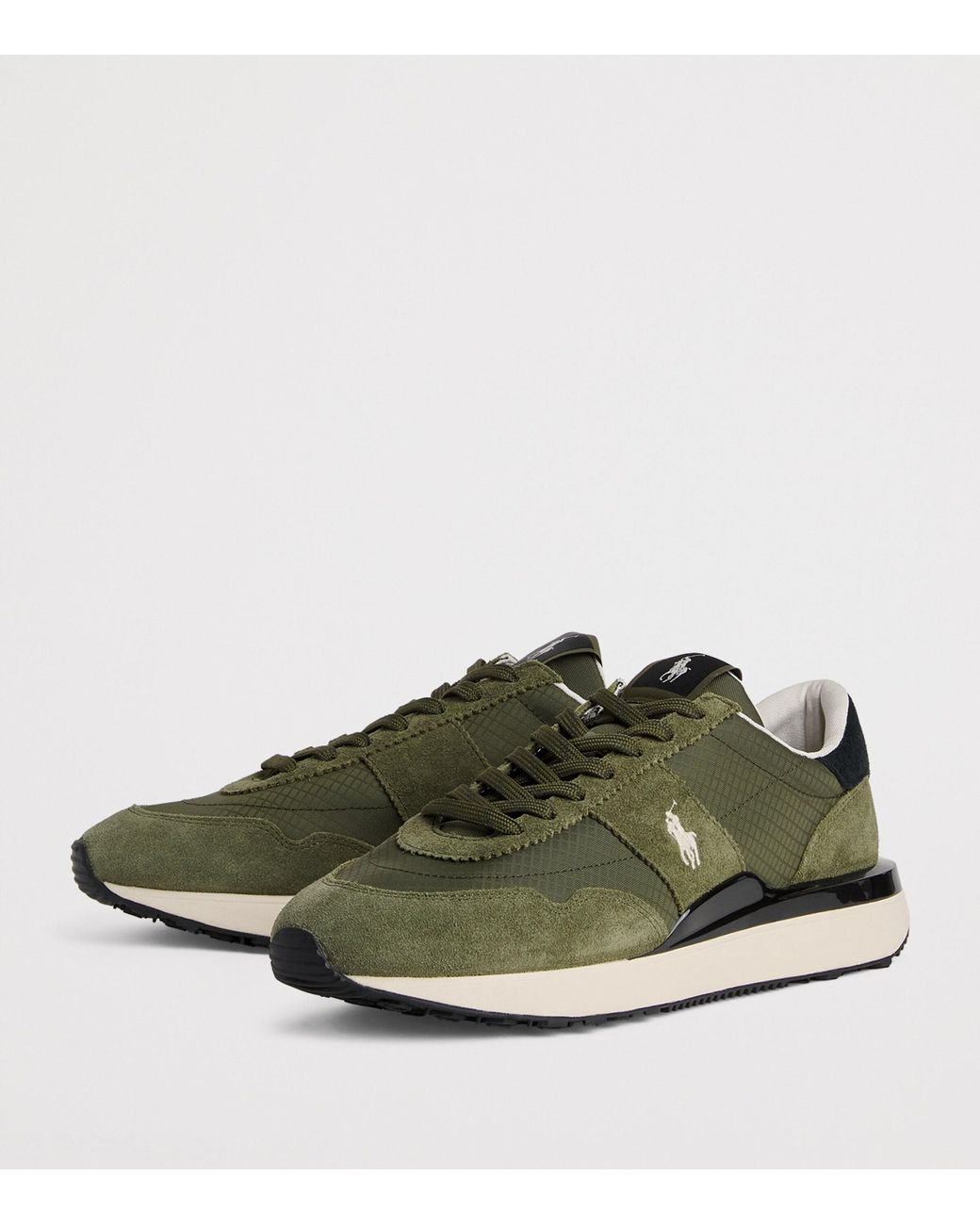 Polo Ralph Lauren Green Suede-Blend Train 89 Sneakers for men