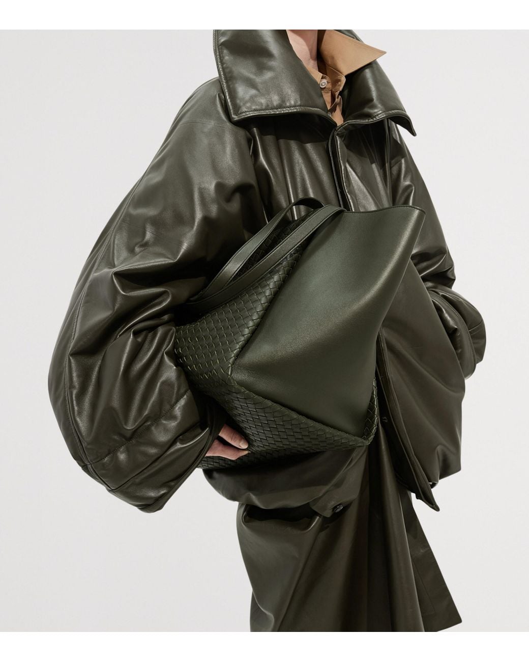 Bottega Veneta Green Large Nappa Leather Corso Shoulder Bag