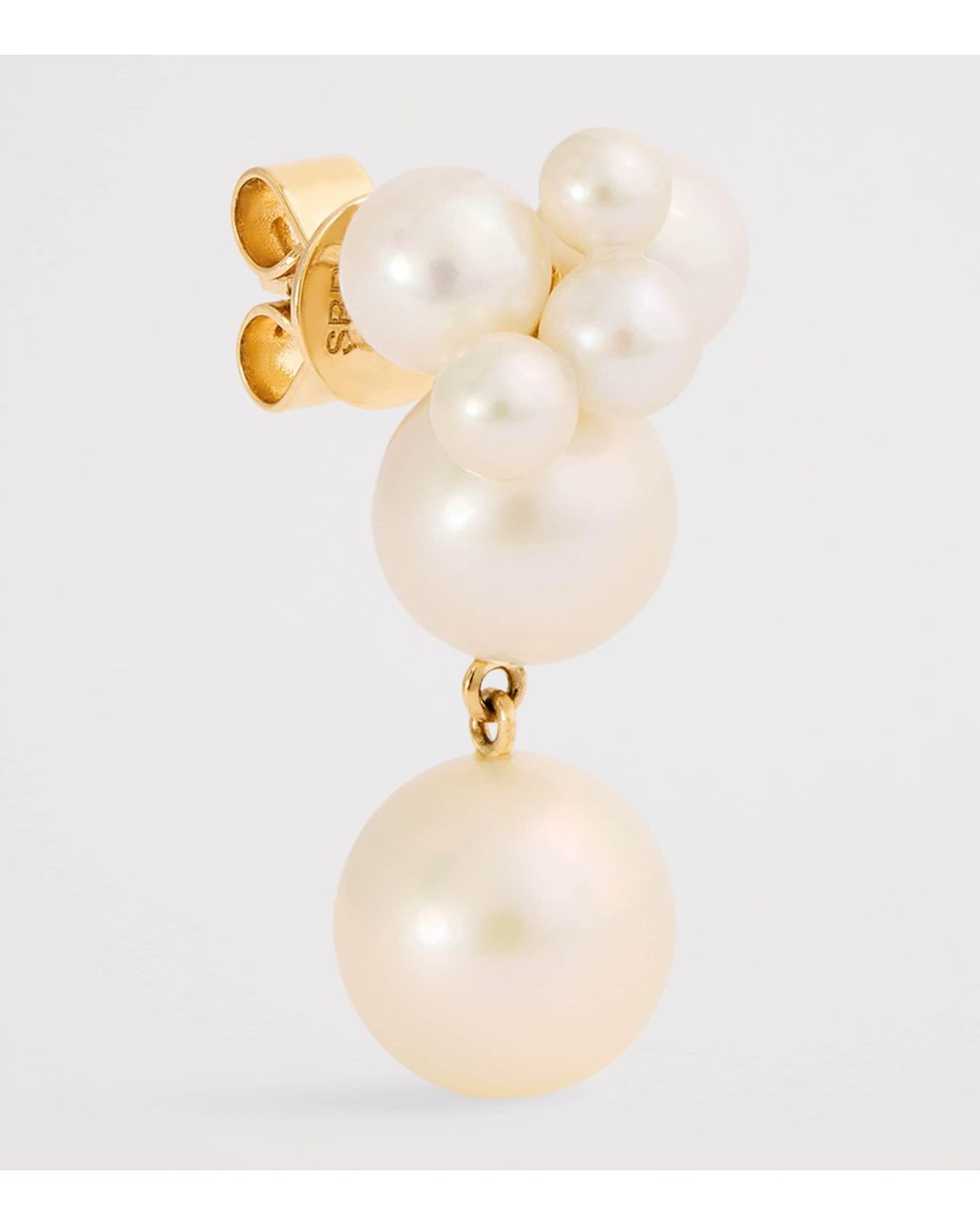Sophie Bille Brahe White And Pearl Bisou Perle Single Earring