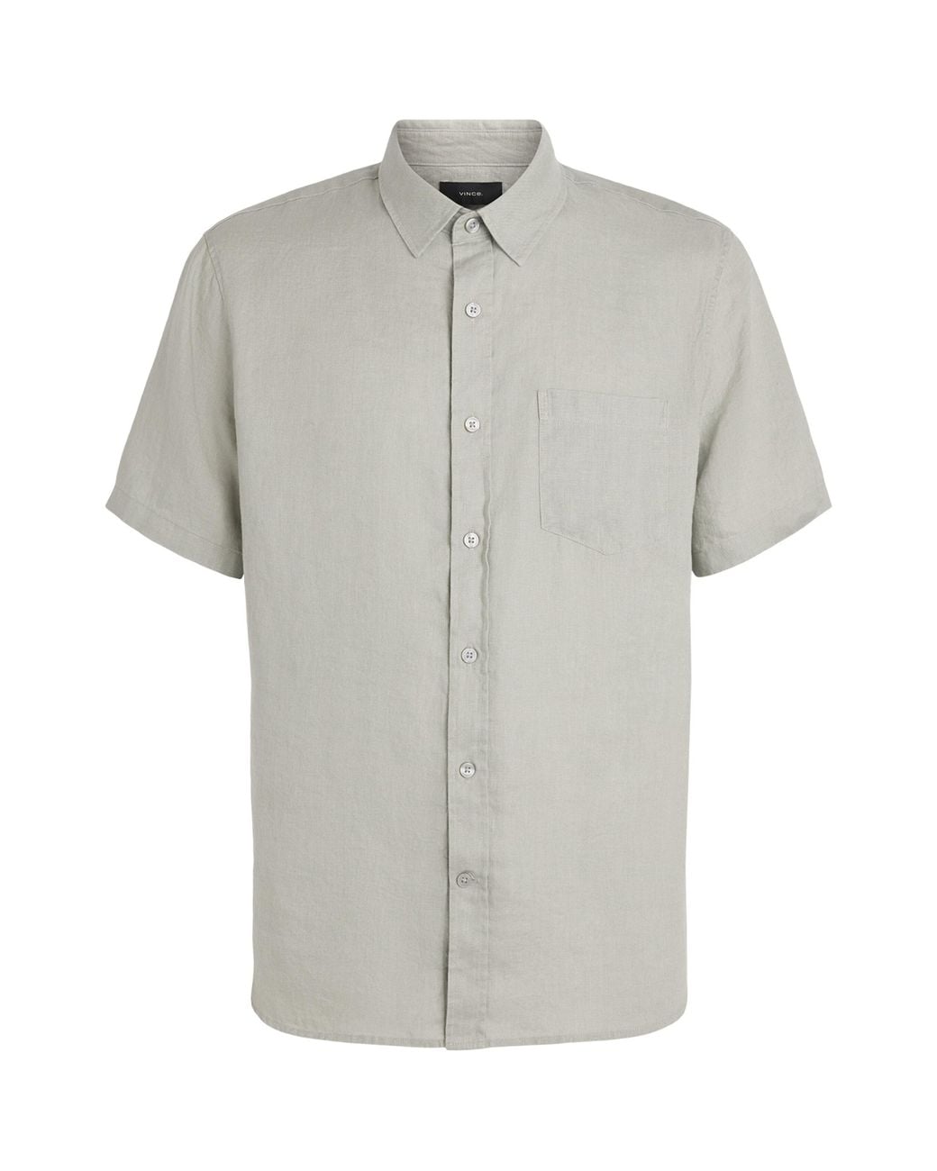 Vince Gray Linen Short-Sleeve Shirt for men