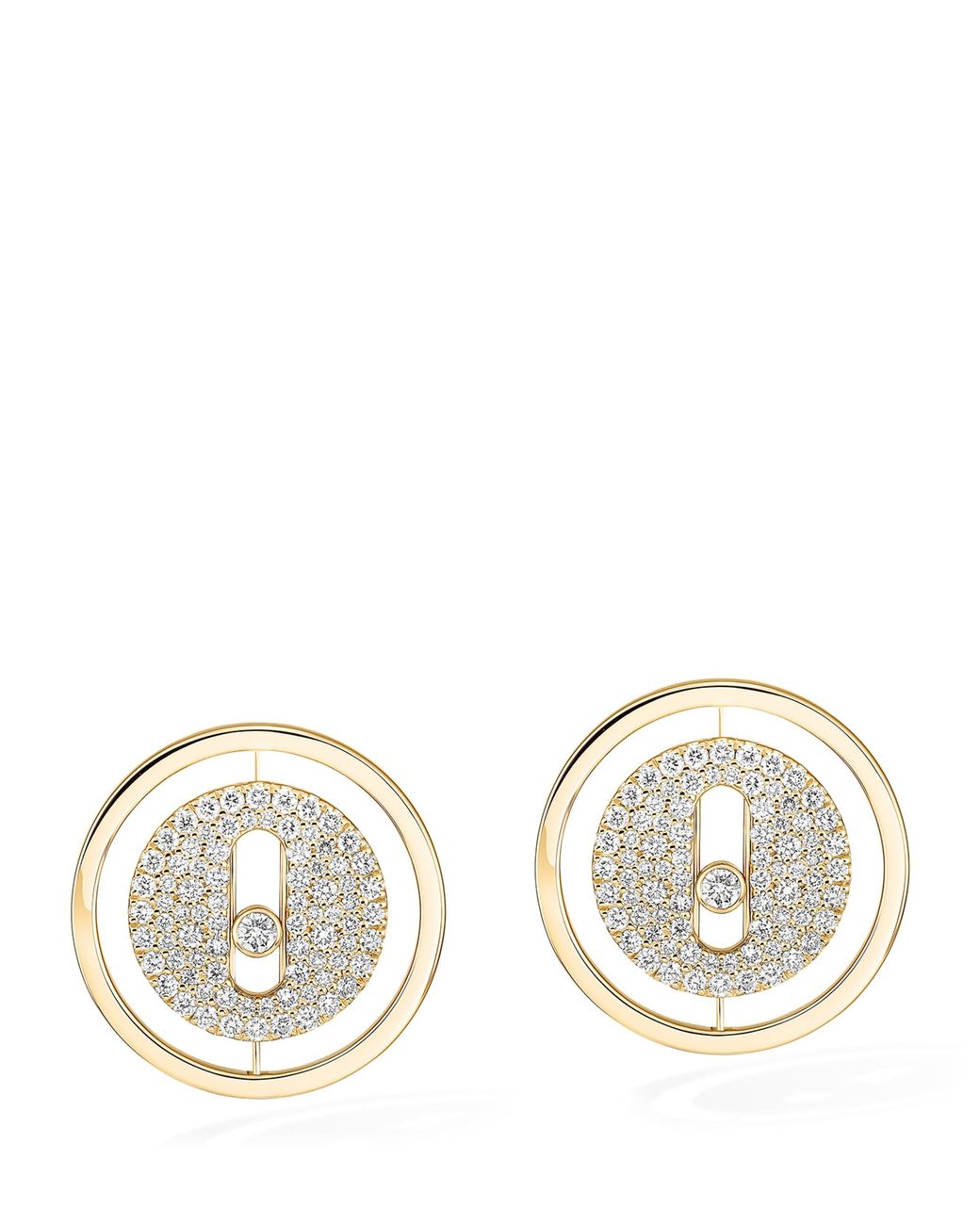 Messika Metallic Lucky Move And Diamond Pavé Stud Earrings