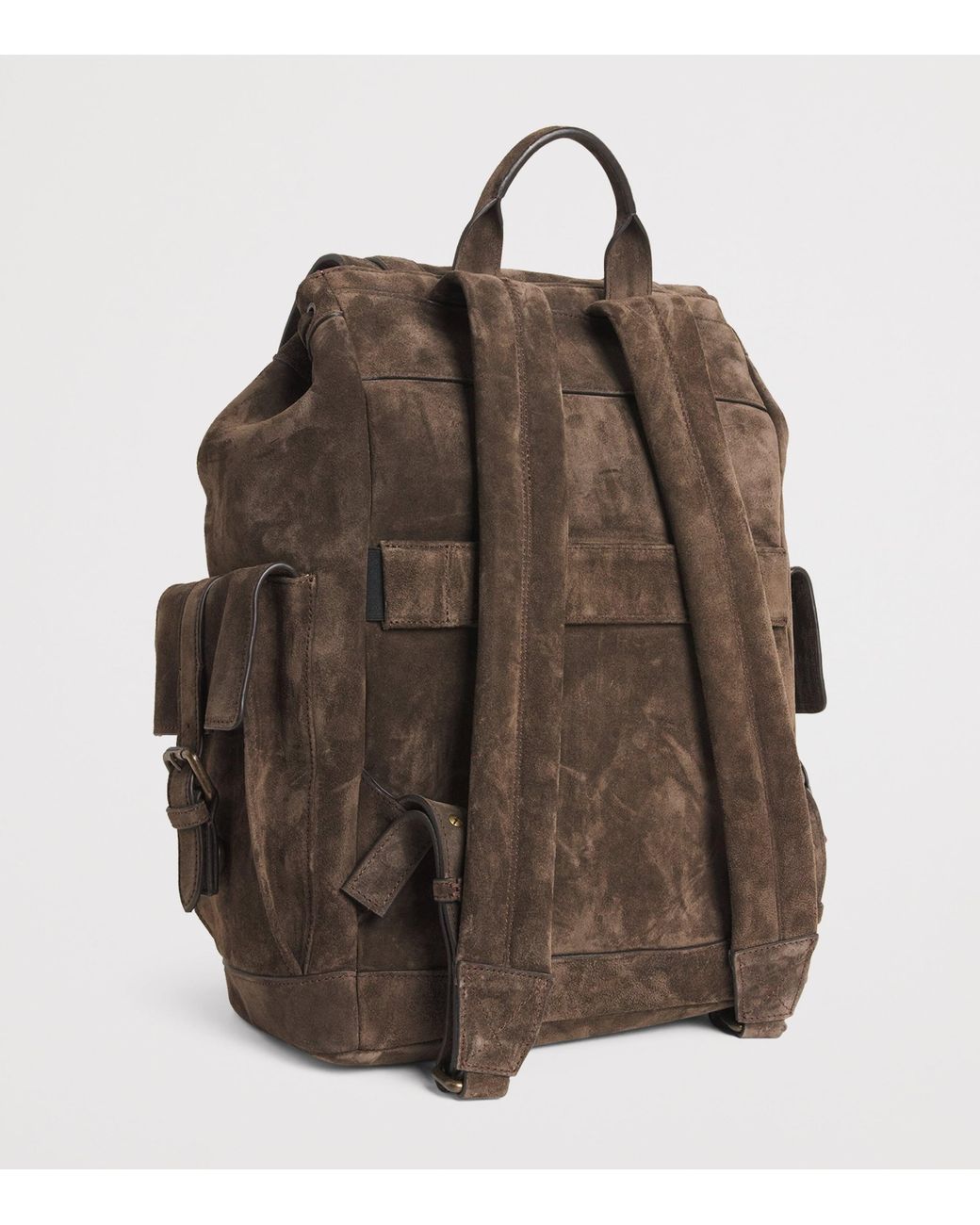 Officine Creative Brown Suede Bostonian Backpack for men