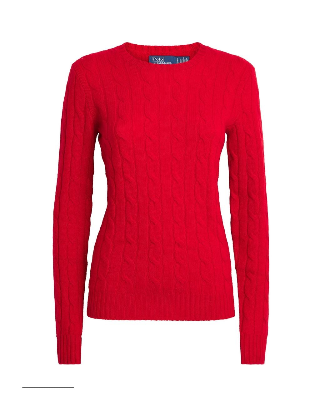 Polo Ralph Lauren Red Cashmere Cable-Knit Julianna Sweater