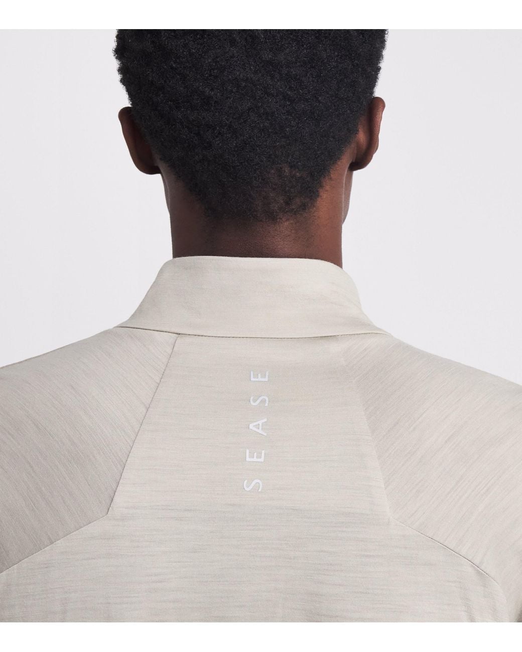 Sease Gray Virgin Wool Quarter-Zip Sweatshirt for men