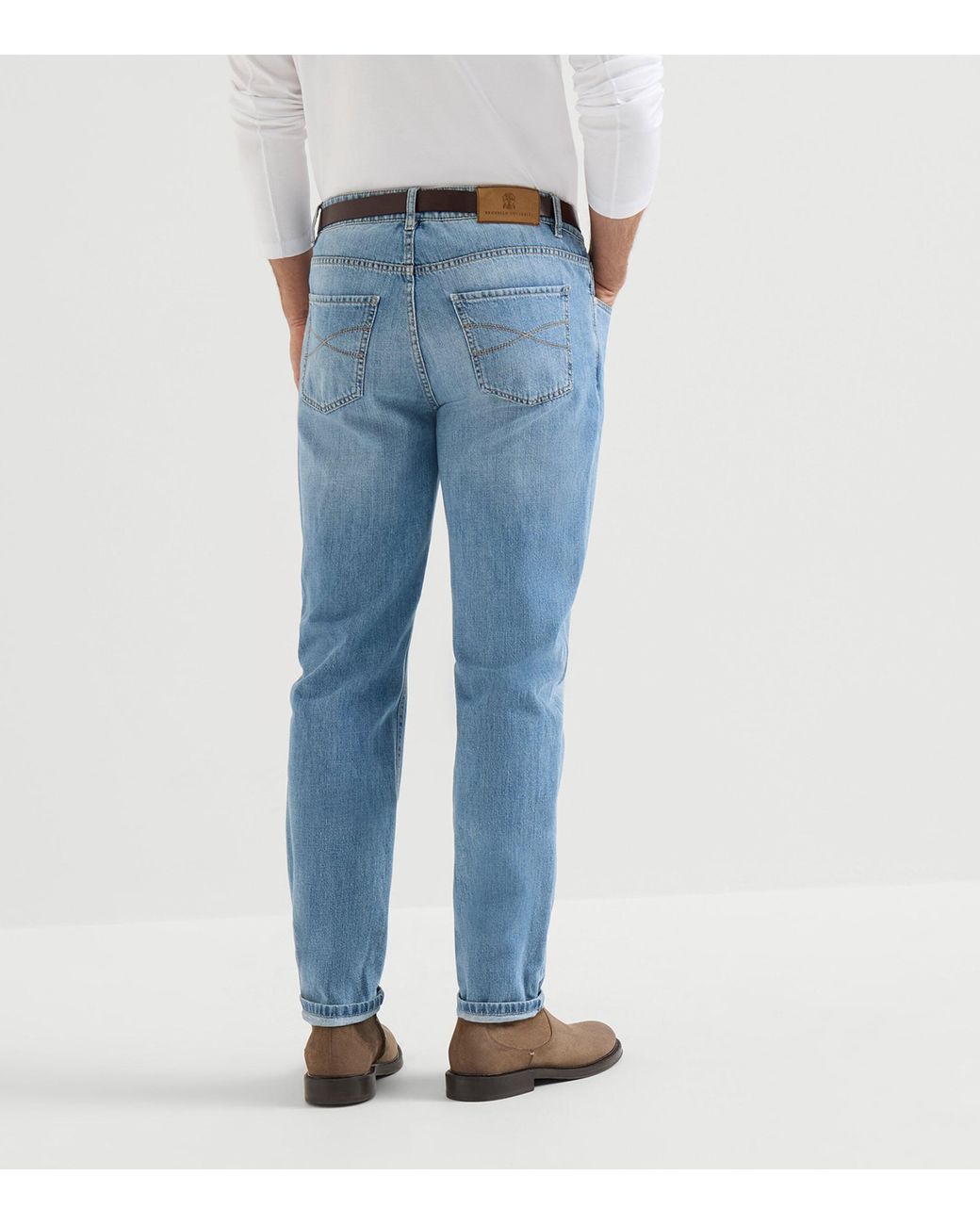 Brunello Cucinelli Blue Lightweight Straight Jeans for men