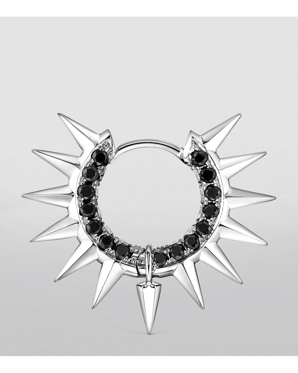 Maria Tash White And Diamond Pavé Metal Mohawk Hoop Earring