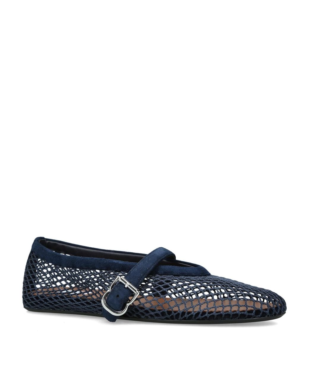 Alaïa Blue Suede Mesh Ballet Flats
