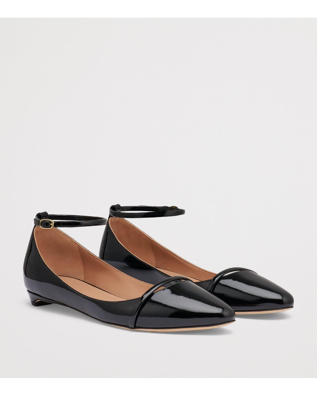 Malone Souliers Black Patent Leather Mary Ballet Flats 10