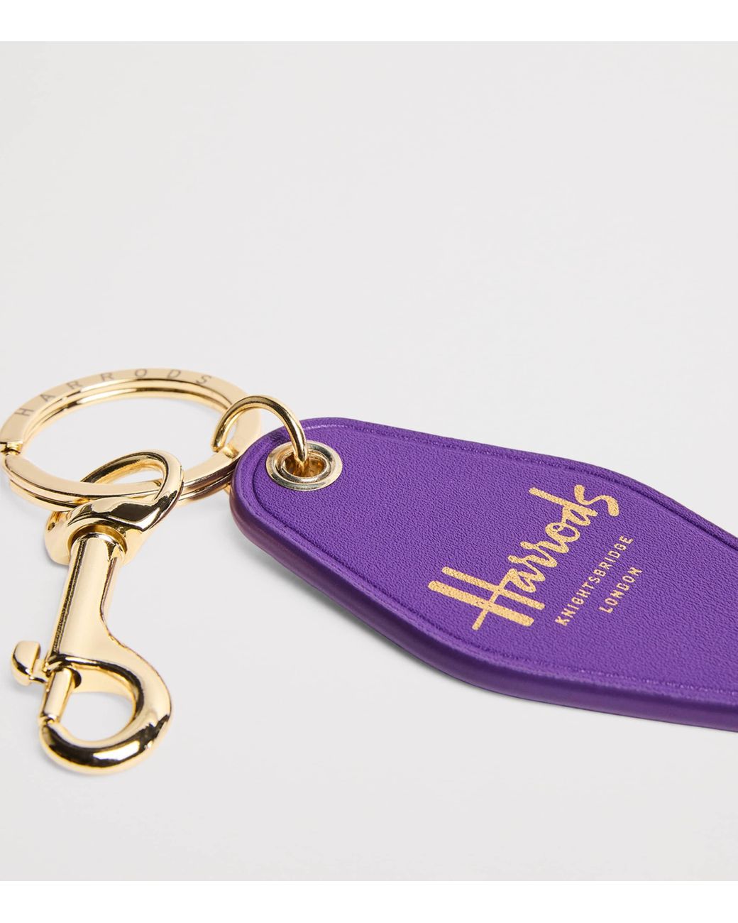 Harrods Purple Leather Helicopter Tag Keyring