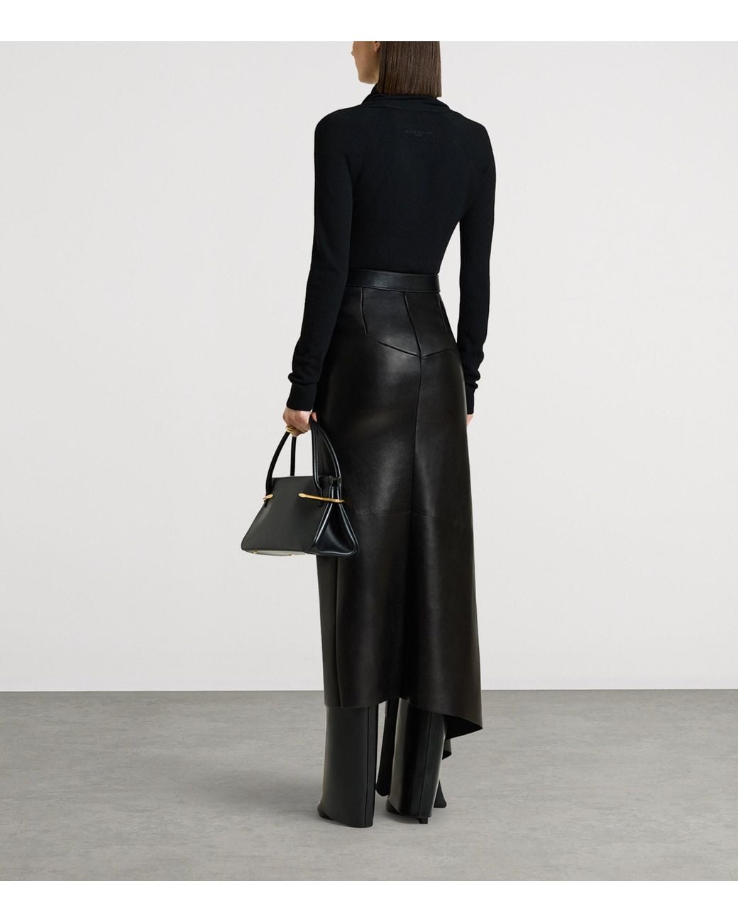 Givenchy Black Wool Draped Sweater