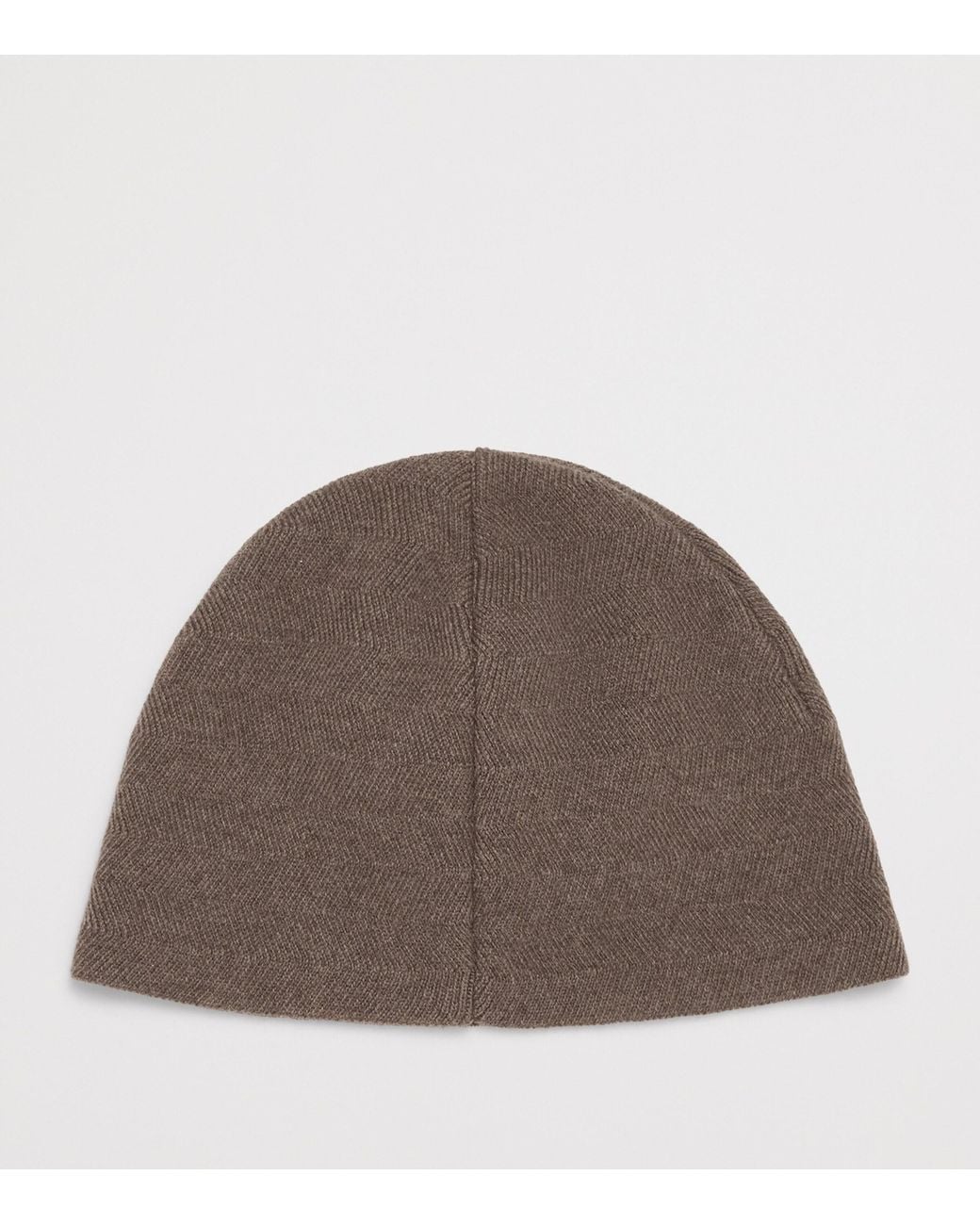 Jacquemus Brown Merino Wool-Cashmere Chevron Beanie for men