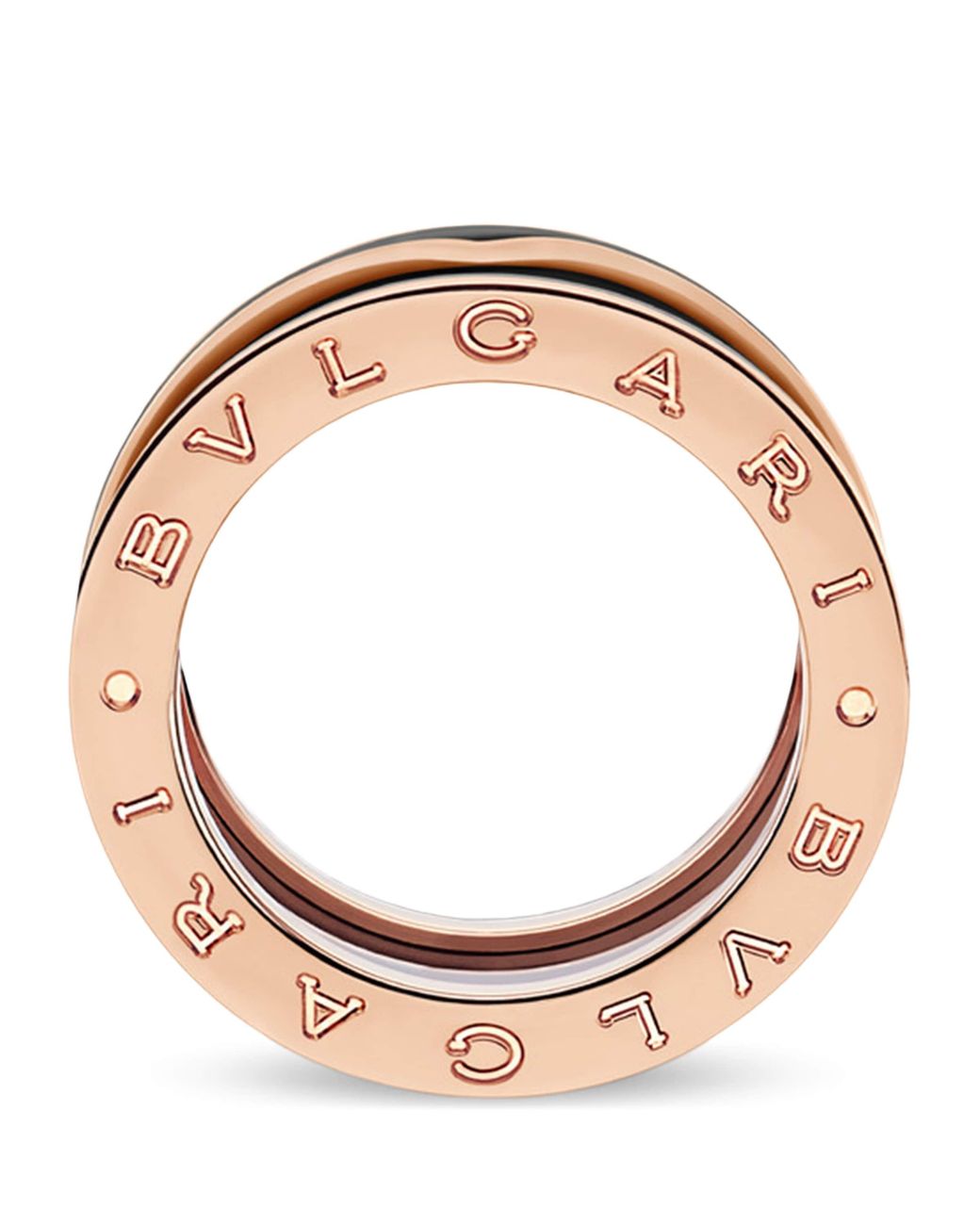 BVLGARI Black And Ceramic B.Zero1 Two-Band Ring