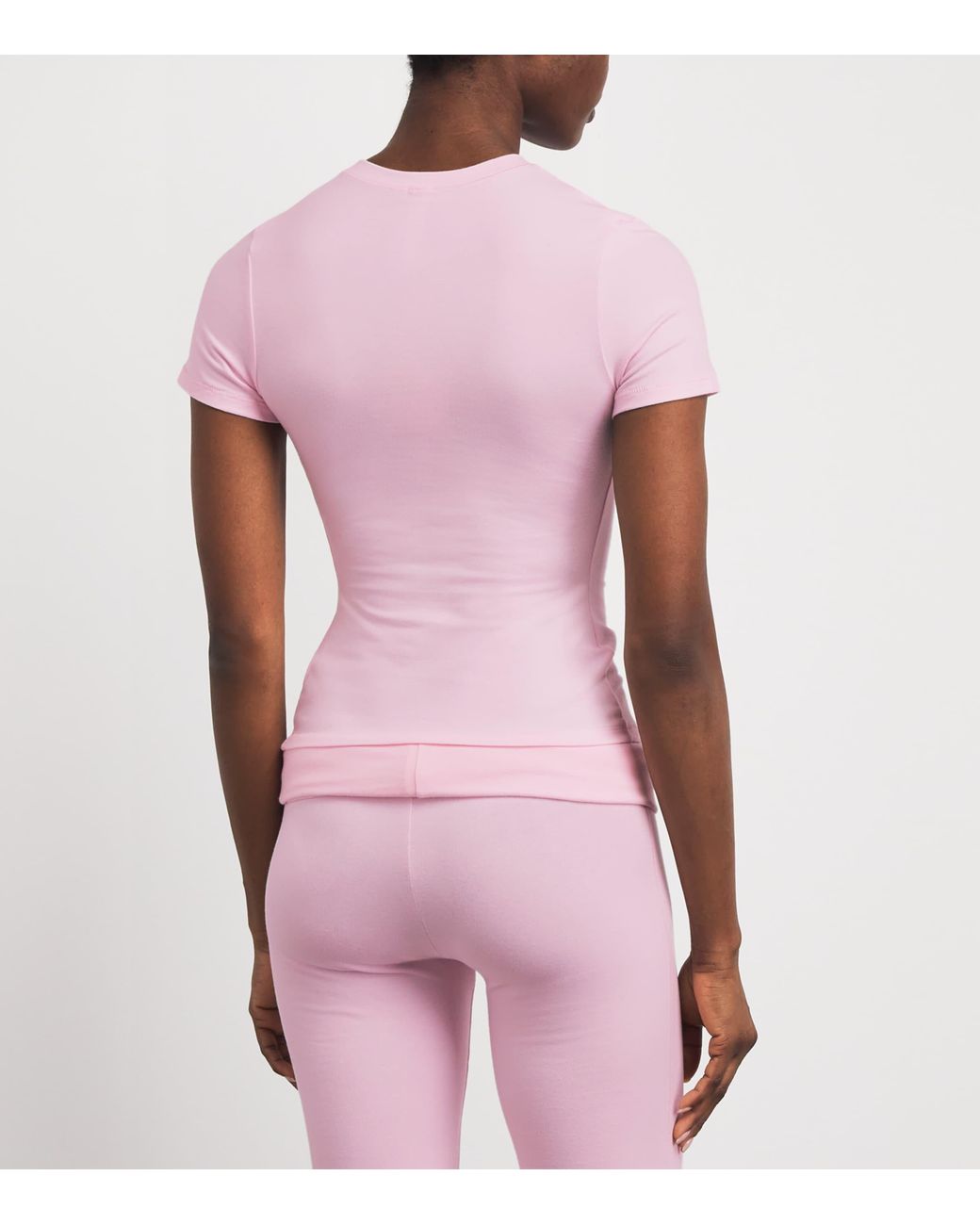 Skims Pink Cotton Jersey T-Shirt