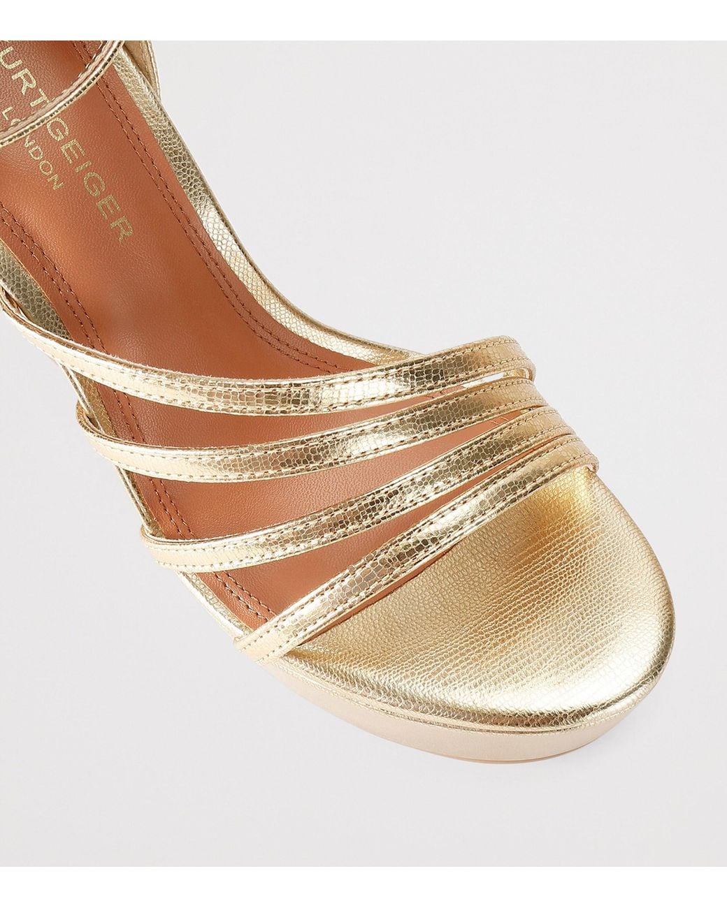 Kurt Geiger Metallic Leather Annabel Platform Sandals 130