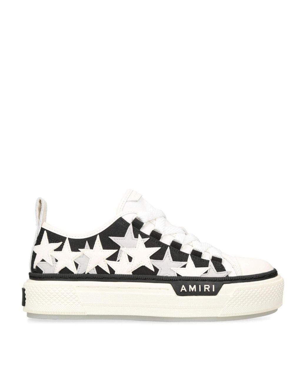 Amiri Court Stars Star-Patch Canvas And Leather Low-Top Amiri Court Stars Star-Patch Canvas And Leather Low-Top