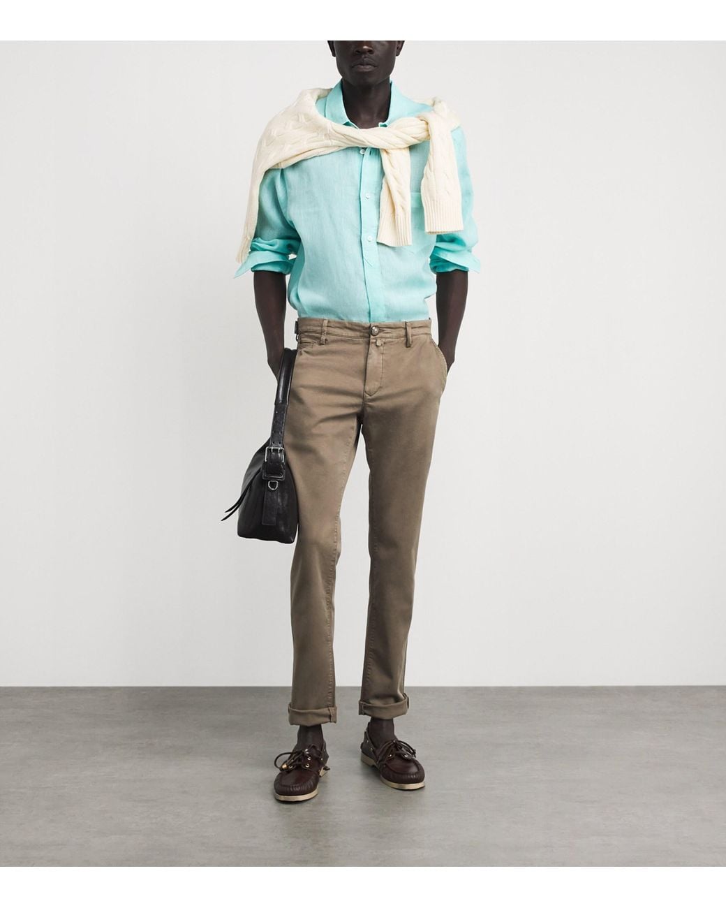 Jacob Cohen Blue Linen Long-Sleeve Shirt for men